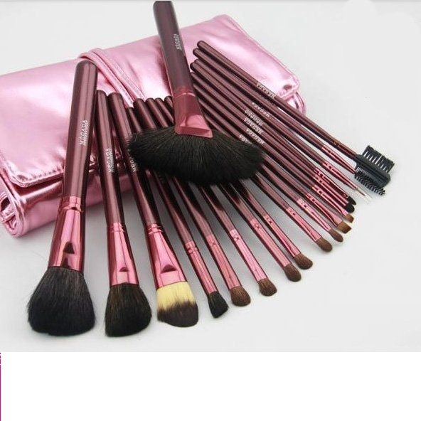 Kit Pincéis 18pçs-Case Rosa metálico