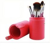 Kit Pincéis 7 pçs-Estojo Couro Vermelho