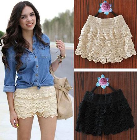 Short saia hot sale renda