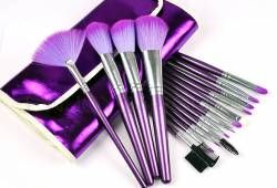 Kit Pincéis Metálico 16 pçs-Case Roxo