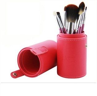 Kit Pincéis 7 pçs-Estojo Couro Vermelho