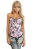 Corset Rosa Floral+Calcinha
