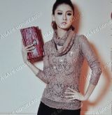 Blusa Renda com Cachecol