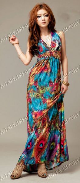 Vestido Longo Pavão