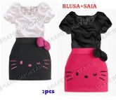 Conjunto Blusa e Saia Hello Kity